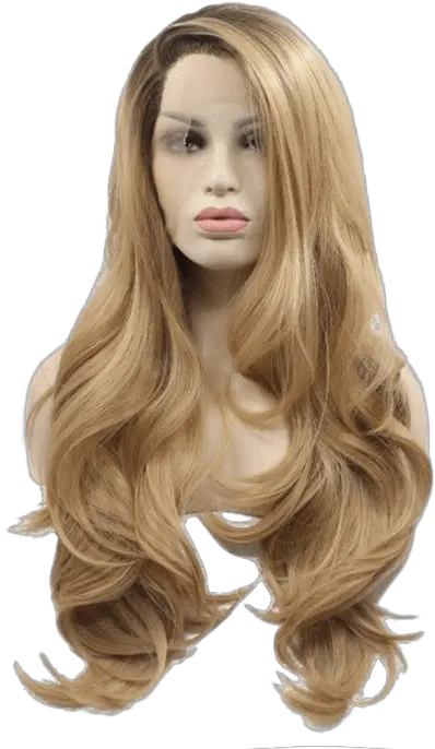 Brown Wig Png Milk Tea Long Wavy Lace Front Wig Wavy Blond Synthetic Lace Front Wig Blonde Wig Png