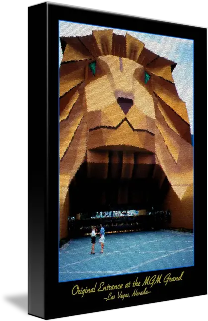 Original Mgm Grand Lion Entrance In Las Vegas By Ricky Barnard Mgm Las Vegas Lion Entrance Png Mgm Grand Logo