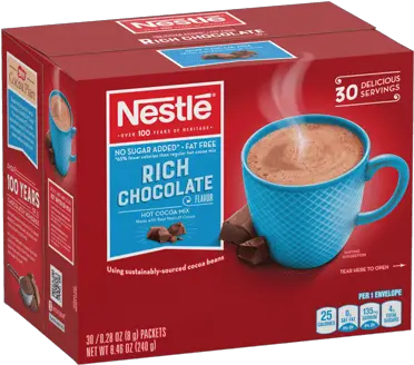 Rich Chocolate Flavor Hot Cocoa Mix Low Calorie Hot Chocolate Png Hot Cocoa Png