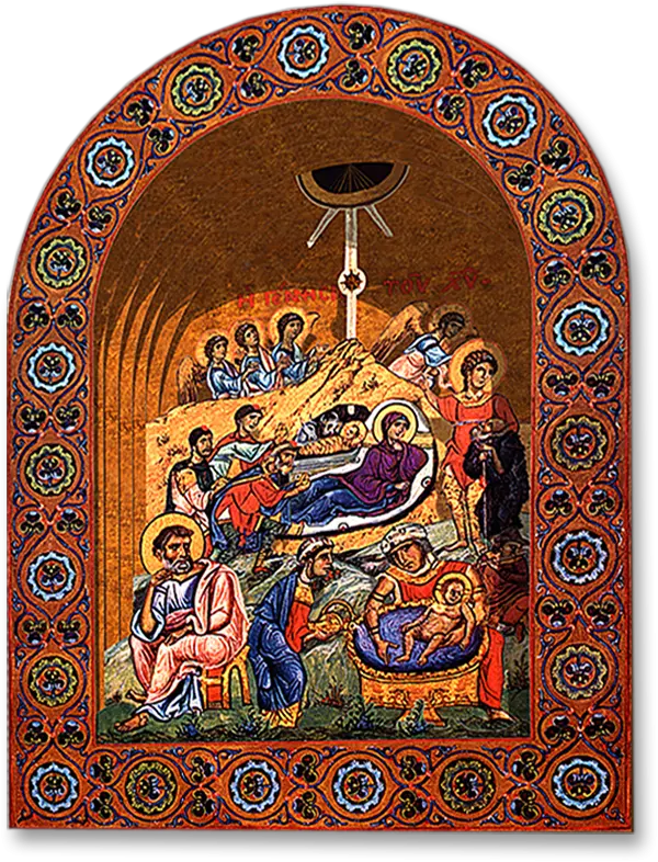 Byzantine Nativity Papermodelkioskcom Religion Png Byzantine Icon Of Jesus