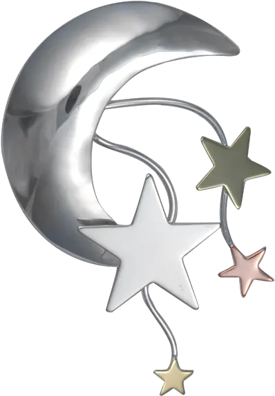Moon And Stars Pinpendant Lg U2014 Courtney Design Png Moon Icon Transparent