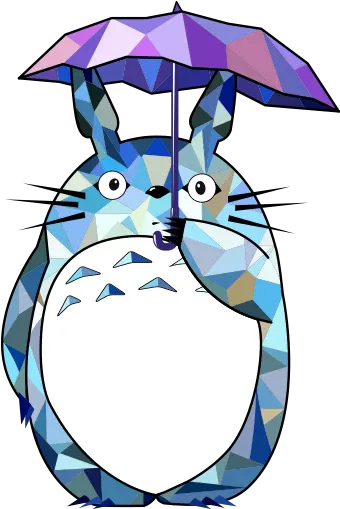 T Shirt Totoro Polygonal U2013 Teelent Png Totoro Png