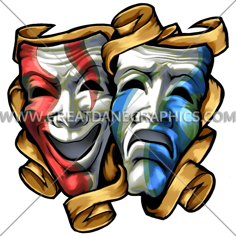 Drama Masks Colored Colourful Drama Mask Logo Png Drama Masks Png