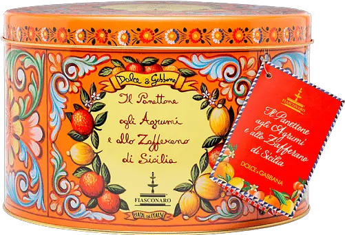 Panettone Agli Agrumi E Zafferano Di Sicilia Dolce Gabbana Fiasconaro 1kg Fiasconaro Dolce E Gabbana Png Dolce And Gabbana Logo