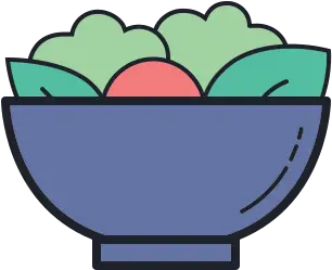 Salad Icon In Color Hand Drawn Style Png