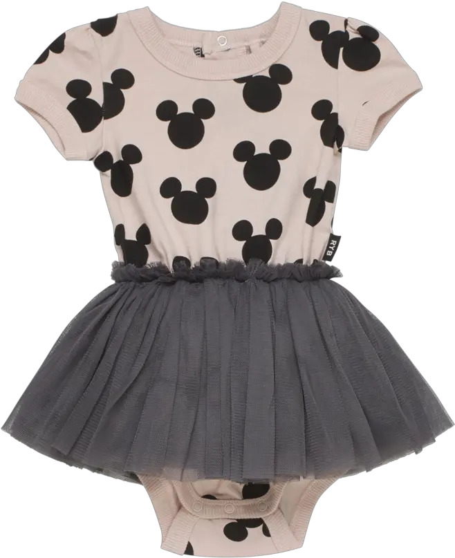 Mickey Silhouette Ss Baby Circus Dress Caramel Short Sleeve Png Mickey Silhouette Png