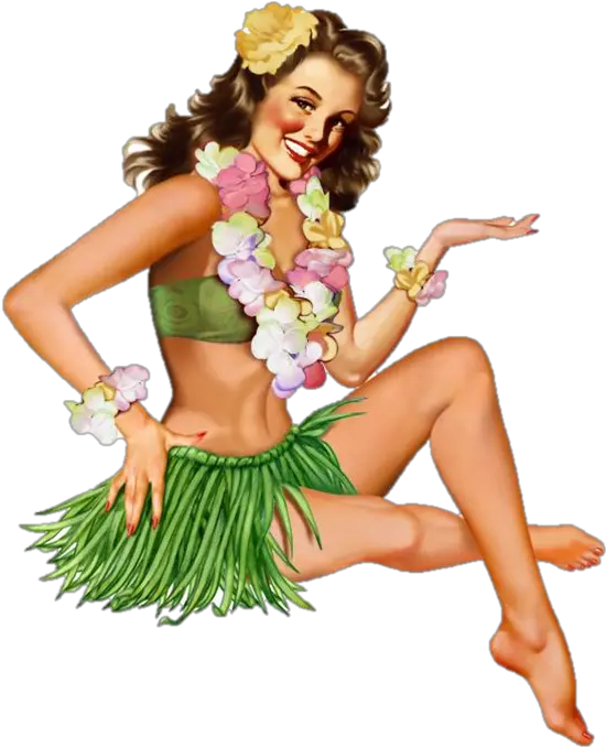 Hula Pin Up Girl Hula Pin Up Girl Png Pin Up Girl Png