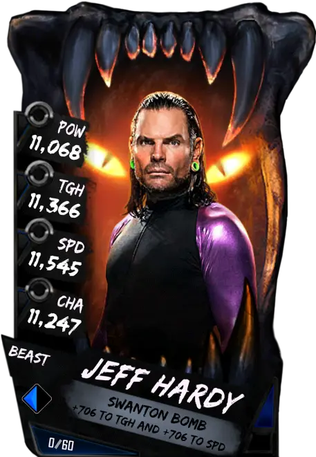 Jeff Hardy Wwe Supercard Season 3 Debut Wwe Supercard Wwe Supercard Beast Cards Png Jeff Hardy Png