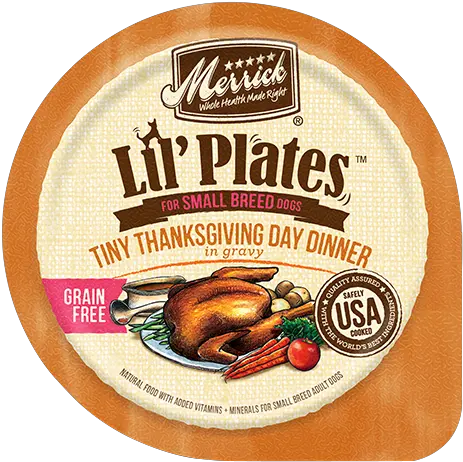 Lilu0027 Plates Grain Free Tiny Thanksgiving Day Dinner 35oz Merrick Dog Food Lil Plates Png Grain Texture Png