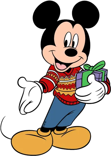 Download Merry Christmas Clipart Minnie Mouse Mickey Mouse Wearing Sweater Png Mickey Mouse Silhouette Png