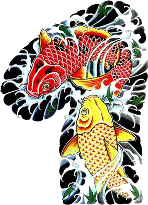 Download Koi Tattoo Flash Body Piercing Irezumi Pisces Hq Irezumi Png Koi Png