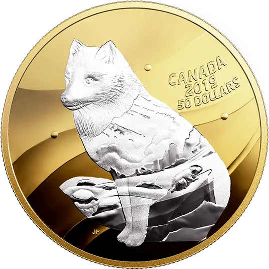 5 Oz Pure Silver Gold Plated Coin Inner Nature Arctic Fox Arctic Fox Png Arctic Fox Png