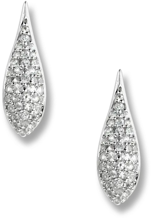 Sterling Silver Teardrop Earrings White Sapphires Earrings Png Teardrop Transparent Background