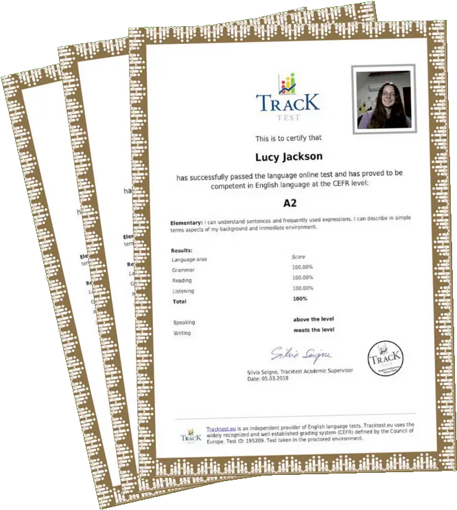 Paper Certificate By Post Tracktest English Track Test English Certificate Png Certificate Background Png