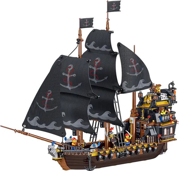 1334pcs Black Pearl Ship Boat Pirate Kingdom Caribbean Building Block Brick Toys Lego Pirates Ship Png Pirate Ship Logo