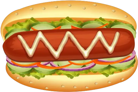 Hot Dog With Salad Png Clipart Hotdog Clip Art Png Junk Food Png