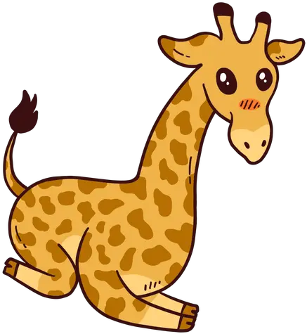 Cute Giraffe Neck Tail Tall Long Ossicones Flat Cola De Jirafa Dibujo Png Giraffe Transparent Background