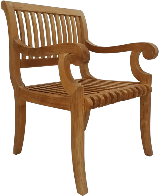 Download Hd Teak Curve Patio Chair Chair Transparent Png Solid Lawn Chair Png