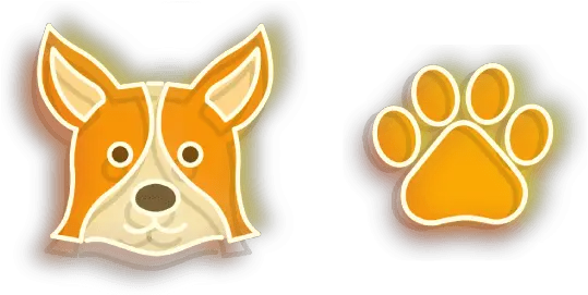 Orange Corgi Dog And Paw Neon Cursor U2013 Custom Browser Corgi Neon Sign Png Corgi Png