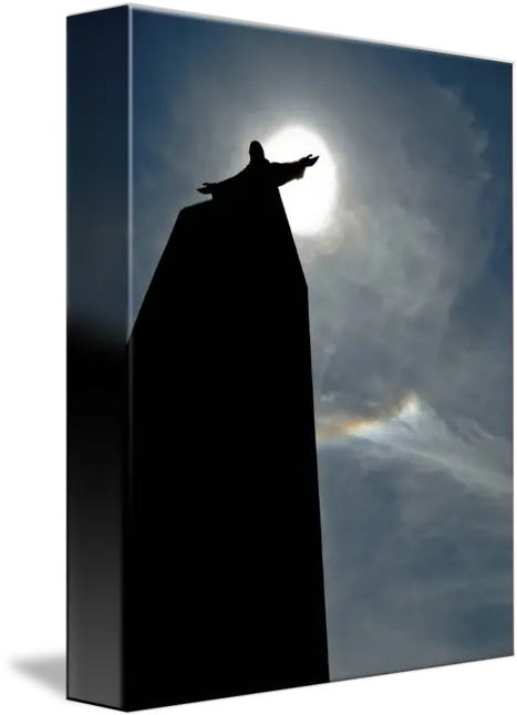 A Silhouette Of The Catholic Monument Jesus Chr By Stocktrek Images Halo Solar Png Jesus Silhouette Png