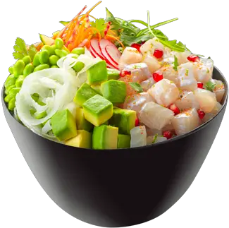 Yellowtail Poke Bowl Poke Bowl Daurade Sushi Shop Png Salad Bowl Png