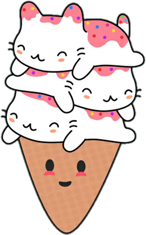 Download Pink Girls Kawaii Cute Tumblr Dreams Sadness Sad Kawaii Ice Cream Cat Png Sad Cat Png