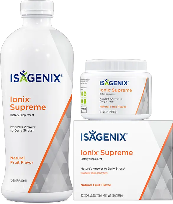 Ionix Supreme Stress Relief With Adaptogens Isagenix Plastic Bottle Png Supreme Logo Transparent Background