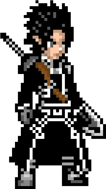 Download Kirito Pixel Art Sword Art Online Pixel Art Minecraft Png Kirito Png