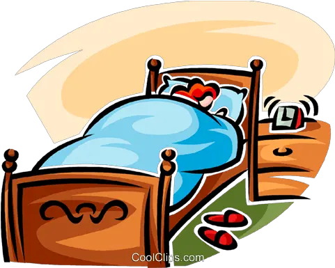 Woman Sleeping In A Bed Royalty Free Vector Clip Art Person Sleeping On Bed Png Bed Clipart Png