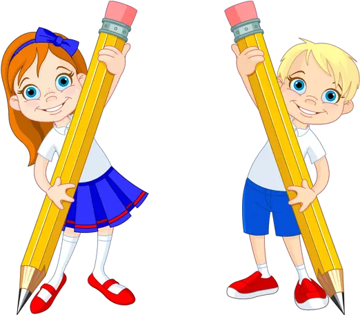 Girl With Pencil Clipart 613x455 Png Clipart Download Cartoon Boy And Girl With Pencil Pencil Clip Art Png