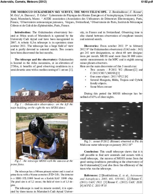 Pdf The Morocco Oukaimeden Sky Survey Moss Telescope Document Png Moss Pdf Icon