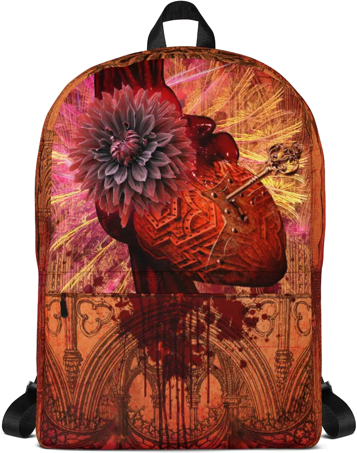 Gothic Heart Png Backpack Starry Night Png