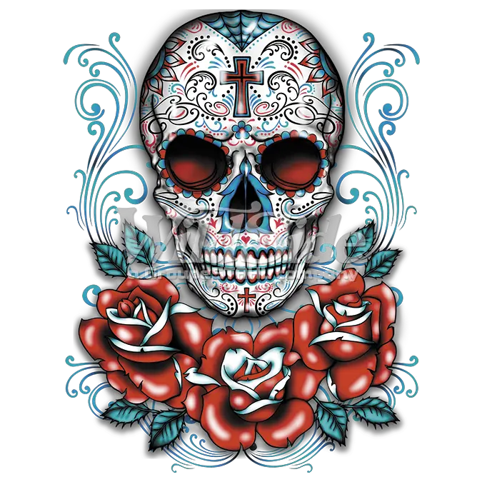 Skull Calavera Dead Sugar T Shirt Sugar Skull With Roses Png Calavera Png