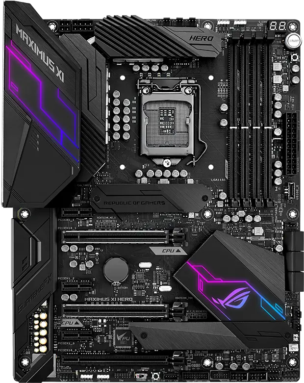 Rog Z390 Series Motherboards Asus Maximus Xi Hero Z390 Png Motherboard Png