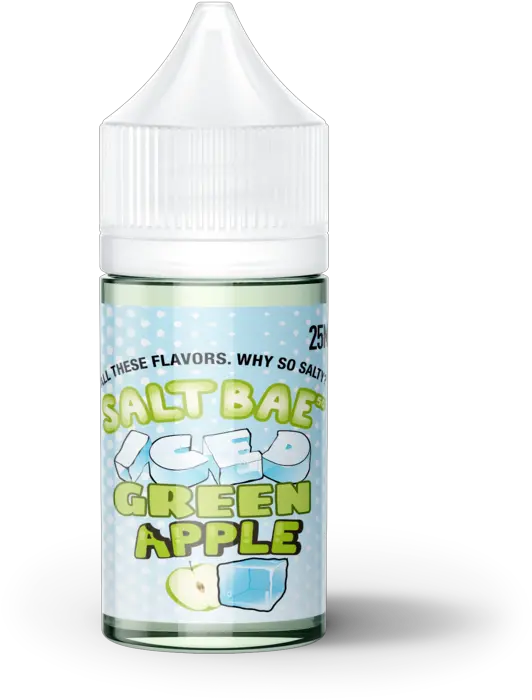 Iced Green Apple 50mg By Salt Bae 30ml Plastic Bottle Png Salt Bae Png