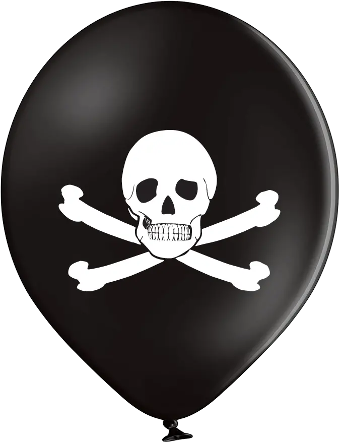 Latex Preprinted Skull And Crossbones Balloons 10 Pirate Party Png Skull Crossbones Png