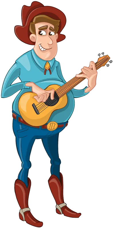 Cowboy With A Guitar Clipart Free Download Transparent Png Wild West Cartoon Characters Png Guitar Clipart Png
