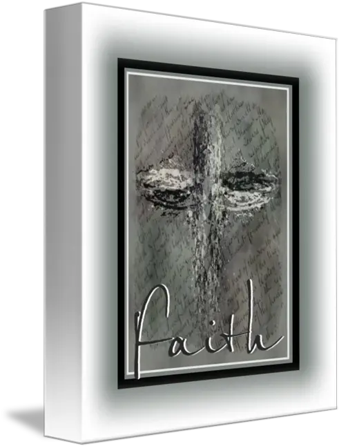 Grunge Cross Gray Text Faith Picture Frame Png Grunge Cross Png