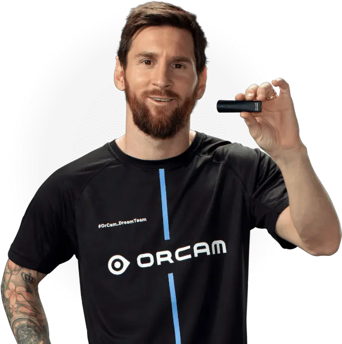 Soccer Star Lionel Messi Supports The Visually Impaired Orcam My Eye Png Smile Messi Icon Circle