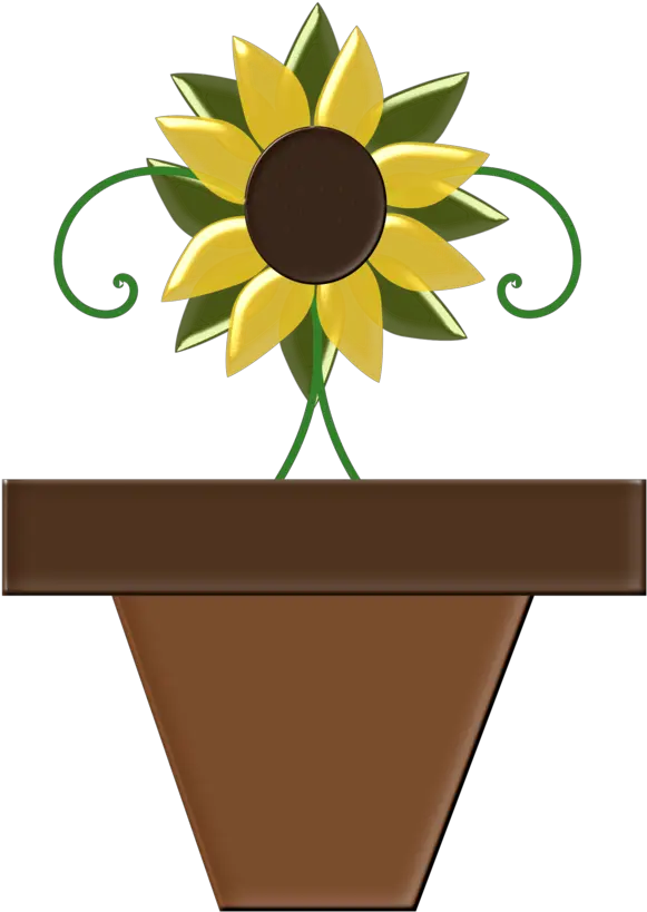 Plant Flower Sunflower Clipart Plant Clipart Nature Pot Bunha Animasi Png Sunflower Png Transparent