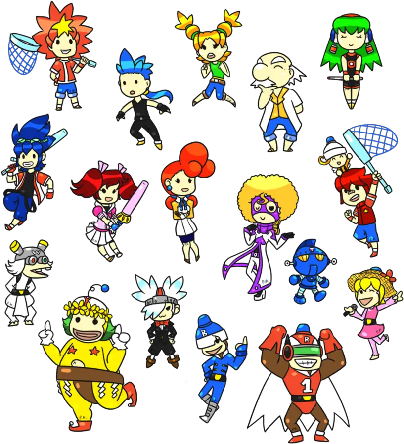 Download Ape Escape Chibis By Possumato Ape Escape Spike Ape Escape Fan Art Png Spike Png