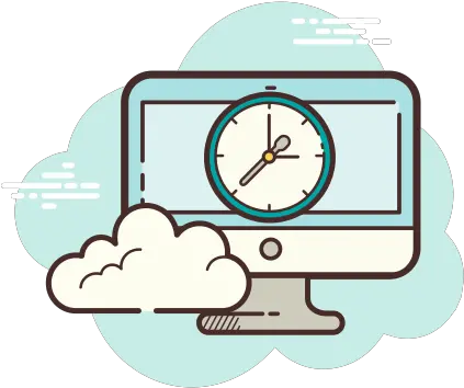 Imac Clock Icon In Cloud Style Png Cute