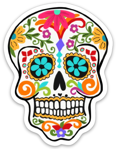 Oaxaca Sugar Skull Sticker Vagabond Png