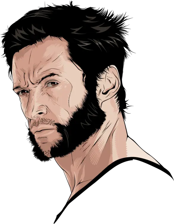 Hairstyleartblack Hair Png Clipart Royalty Free Svg Png Hugh Jackman Wolverine Beard Men Hair Png