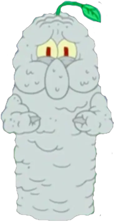 Download Hd Smelly Squidward With Leaf On Head Transparent Squidward With Gray Face Png Head Png
