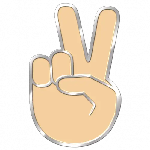 Premium Metal Emoji Pins Sign Language Png Peace Sign Emoji Png