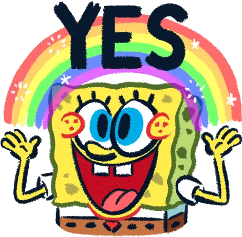 Spongebob Sticker Spongebob Squarepants Photo 39750365 Spongebob Rainbow Yes Gif Png Spongebob Transparent Background