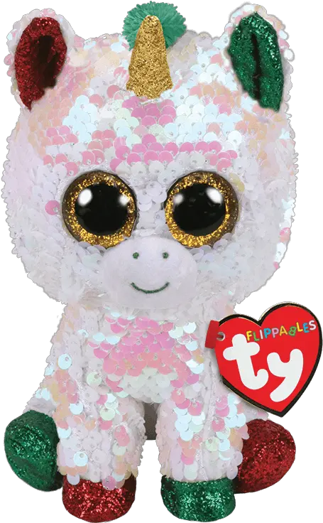 Stardust Reversible Sequin Christmas Unicorn Beanie Boo Christmas Flippables Png Stardust Png