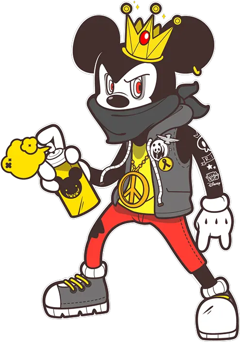 Download Hd Mice King Mickey Mouse Punk Gangster Mickey Mouse Drawing Png Behance Png