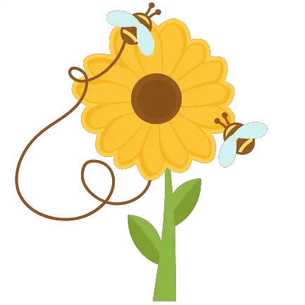Download Bees Cute Sunflower Clipart Png Sunflowers Transparent